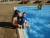 A la piscine du camping à Quiberon